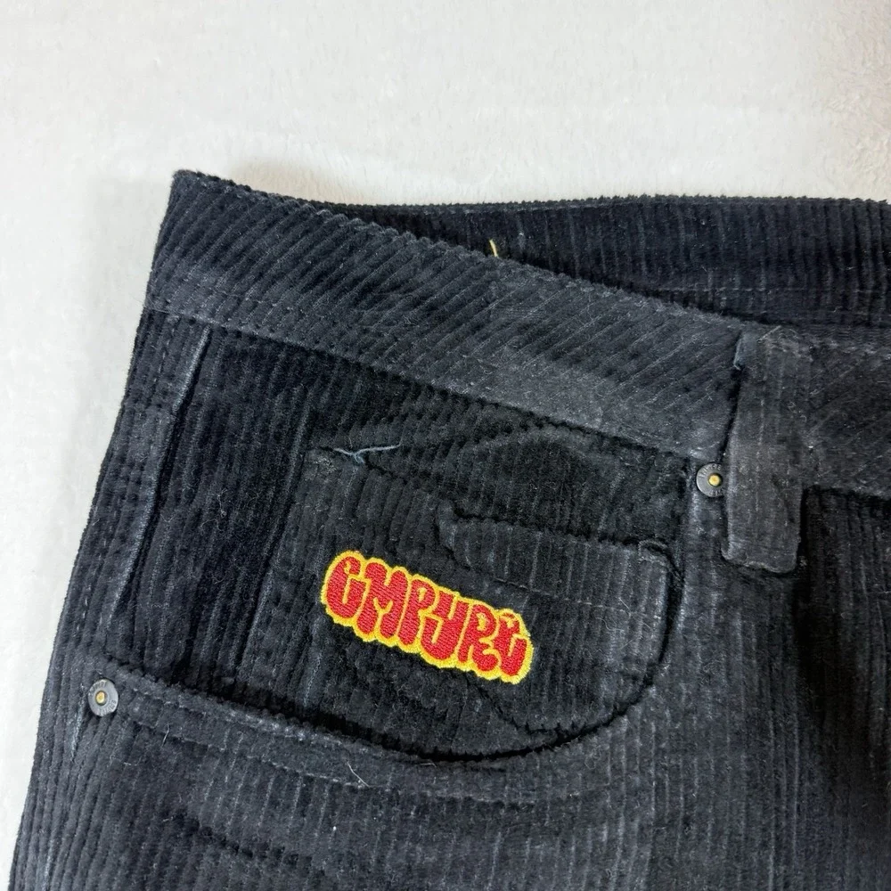 Empyre Pants Mens 34 Black Corduroy Relaxed Fit Loose Baggy Skate‎ Fit Y2K 90s